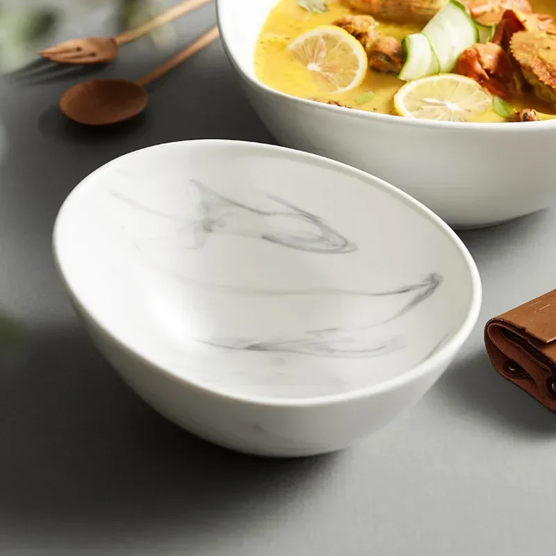 White soup bowl for household large hotel tableware special Japanese light luxury ceramic western food French soup bowl