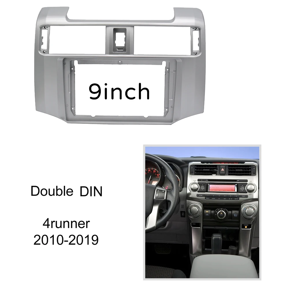 9 Inch 2 Din Car Stereo Radio Fascia Player DVD Dash Adapter Frame Panel for Toyota 4Runner