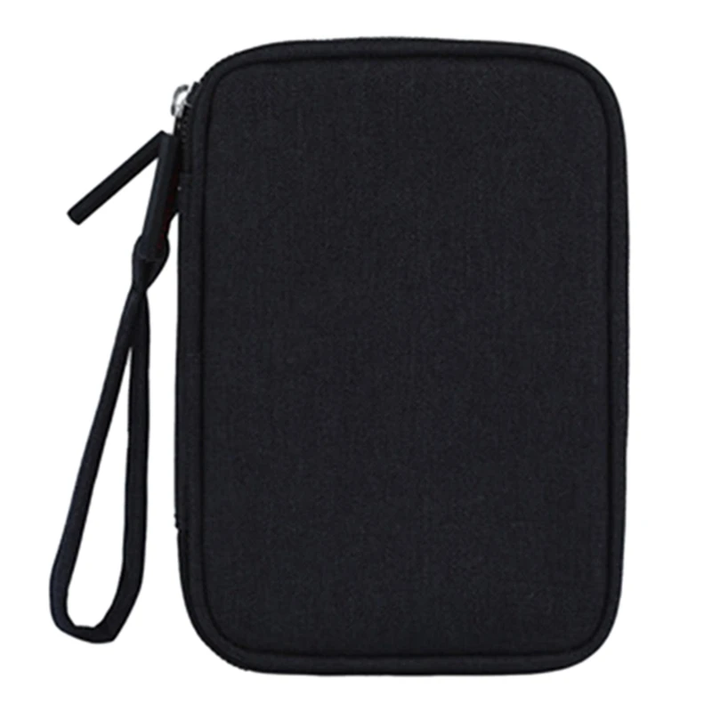 For Portable Double-Layer Storage Bag For Ipad Mini Kindle Cable, Charger, Mobile Phone Headset And SD Card