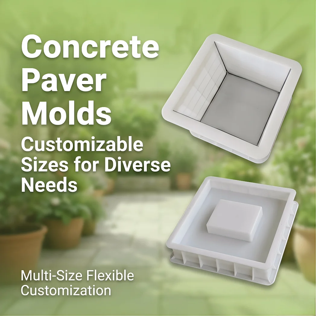 

Concrete Paver Mold, Multi-Size Plastic Brick Form, Reusable Garden Path Stamp, Landscaping Paving Tool for Patio & Road