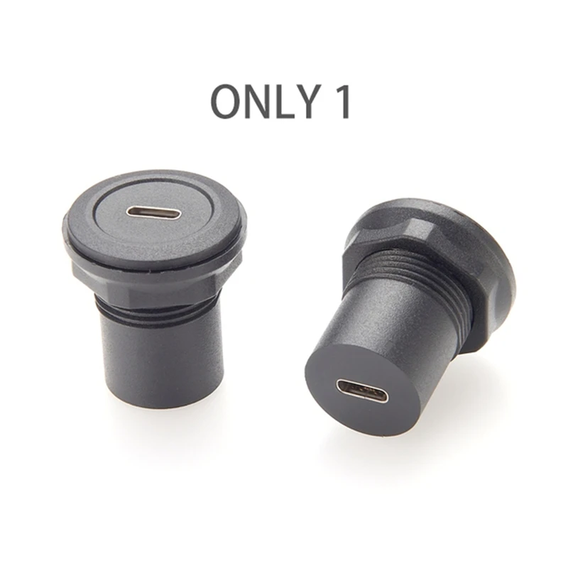 22Mm USB Connector USB C Jack To USB C Jack Round Panel Mount Adapter USB 3.1 Panel Threaded Mount Coupler Converter