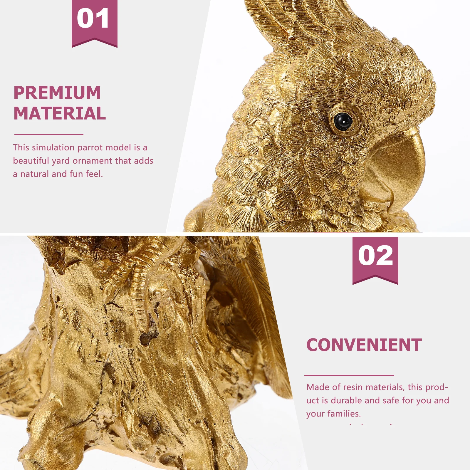 

Parrot Resin Small Parrot Ornament Lifelike Bird Statue Decor Desktop Cabinet Tabletop Yard Indoor Outdoor Home Decoration Craft