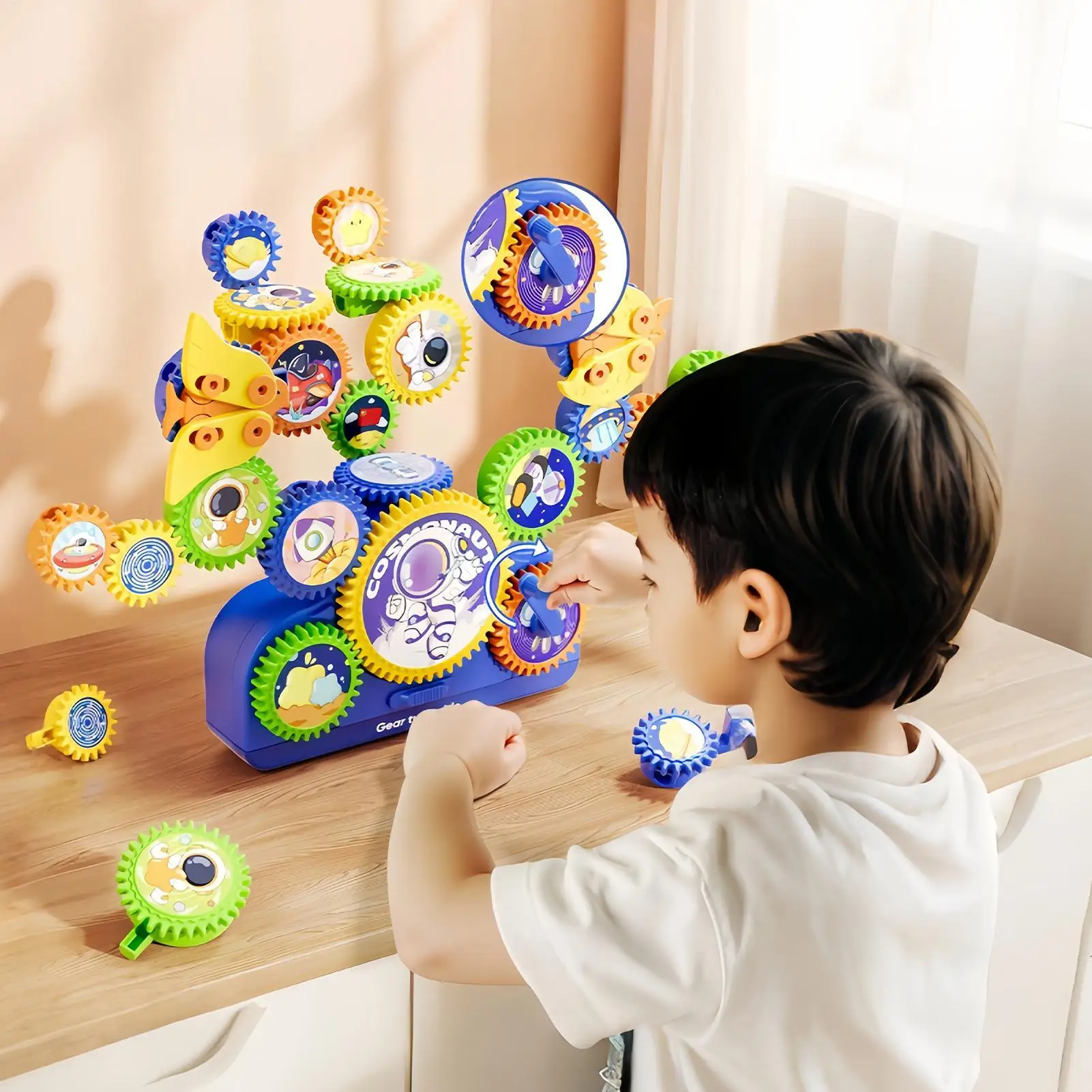 연결 장난감 전기 수동 교육용 빌딩 게임 기어 조립 세트 어린이 남아 여아 가족 친구 학생 가정용