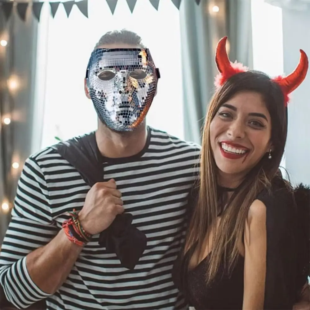 Gemaskerd Bal Glitter Spiegel Gezichtsmasker Volledig Gezicht Mannelijke Volwassen Nachtclub Masker Half Gezicht Cosplay Prom Props Thuis DJ Decor Vrouwen
