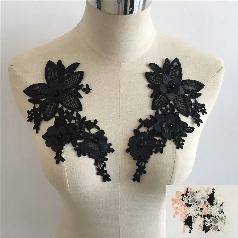 Multiple style selection 3D ABS pearl flower Lace collar Everything for sewing Application Embroidered Laces trim Accessories