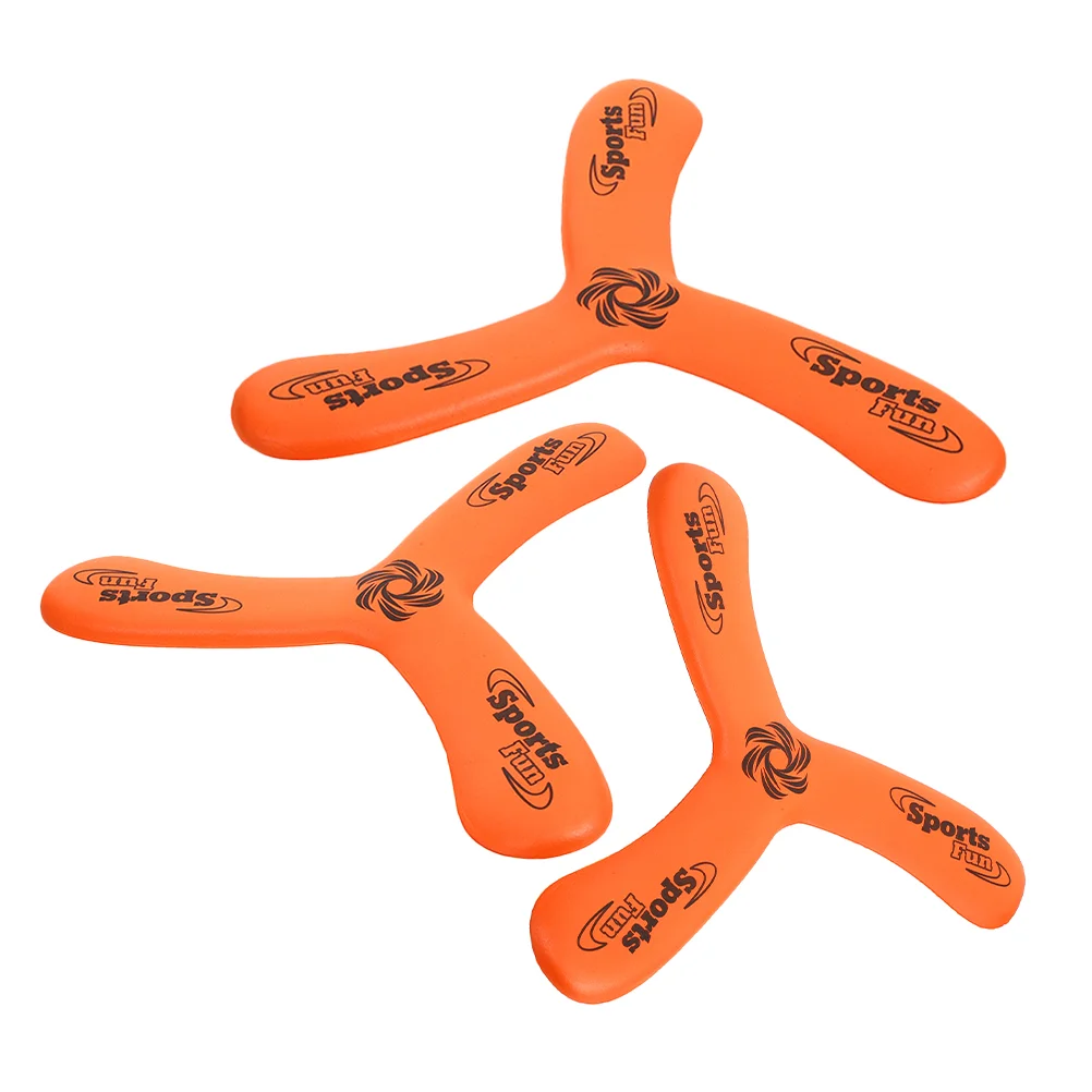 

3 Pcs Kids Outdoor Playset Boomerangs Flying Toy Plaything Sports Boy Orange Parent-child