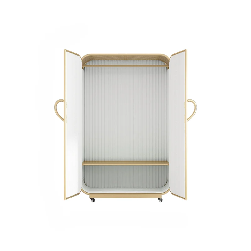 

Internet celebrity floor metal wardrobe wrought iron bedroom children's mobile storage wardrobe environmentally friendly
