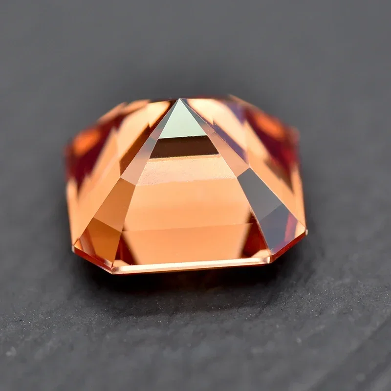 Moissanite Loose Stone Garnet Color Asscher Cut Lab Grown Diamond Gemstone for DIY Jewelry Making Materials with GRA Certificate