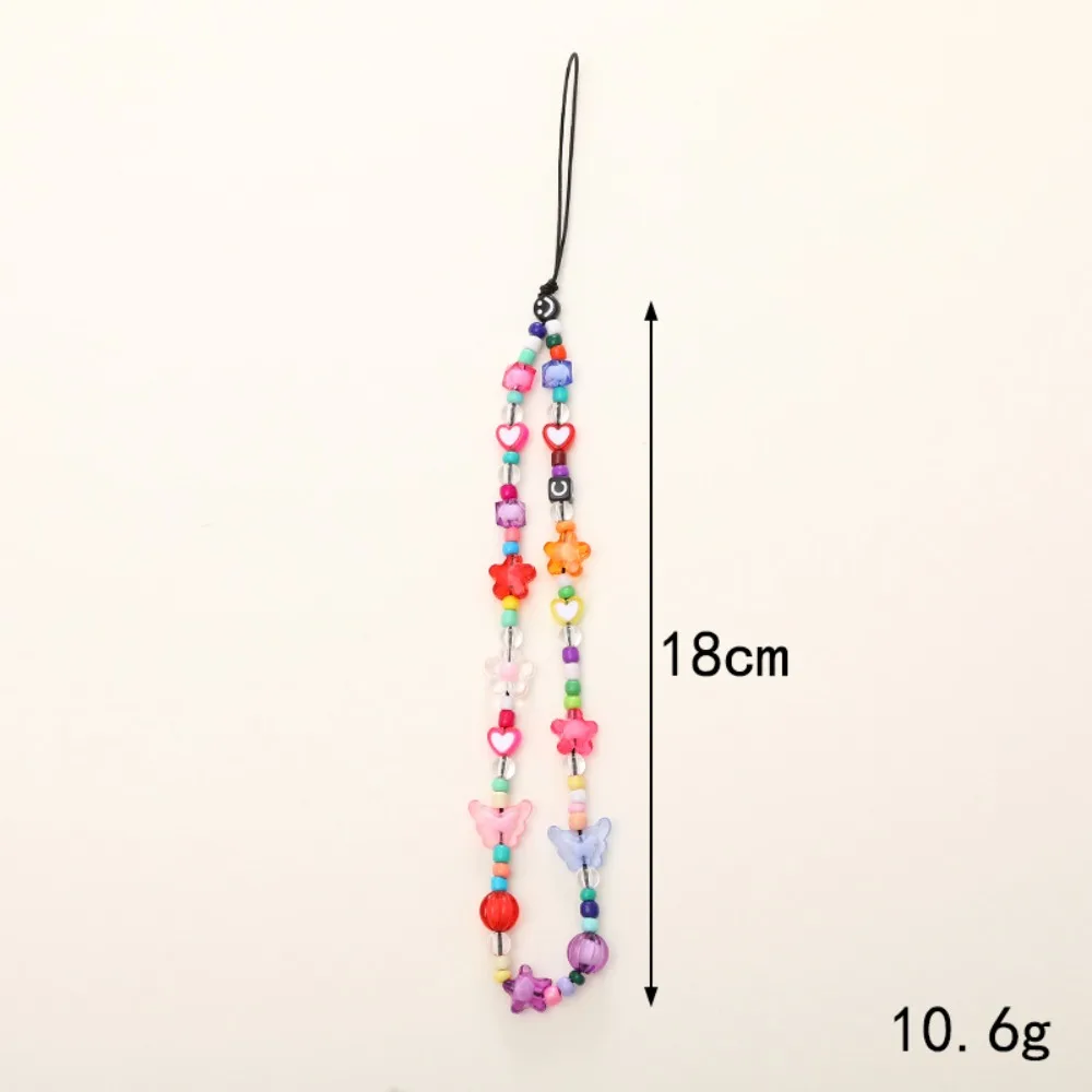 Ins Handmade Beaded Phone Lanyard Wrist Strap Beaded Pearl Phone Chain Anti Loss Sling Colorful Cellphone Charm Bag Pendant