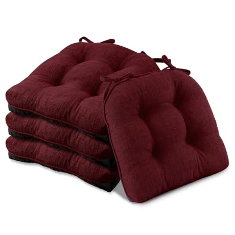 

Chair Cushions for Dining Chairs 4 Pack, Chair Cushion with Ties and Non Slip Backing, 15.5 x 15.5 inches Tufted Chair Pads for