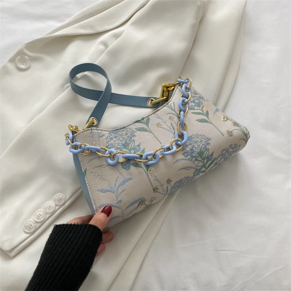 Exquisite Shoulder Bag New Floral Print Polyester Crossbody Bag High-quality Handbag