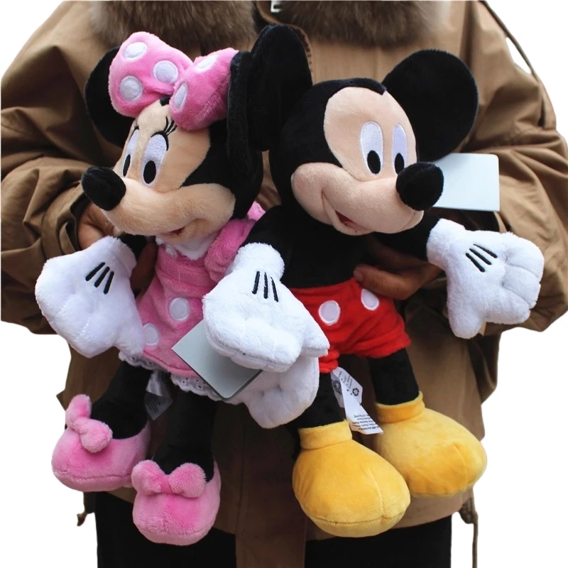 2 قطعة 33 سنتيمتر ميكي ماوس ميني ماوس ألعاب من القطيفة ألعاب محشوة جميلة بلوشيز عالية الجودة ميكي أفخم دمية الهدايا