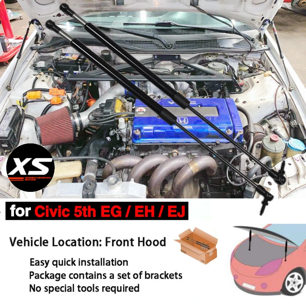 Amortyzatory maski przedniej do Honda Civic Mk5 EG EH EJ 1991-1995, modyfikowane gazowe sprężyny, podnośniki, wsporniki, pręty podtrzymujące, ramię, słupek, verin