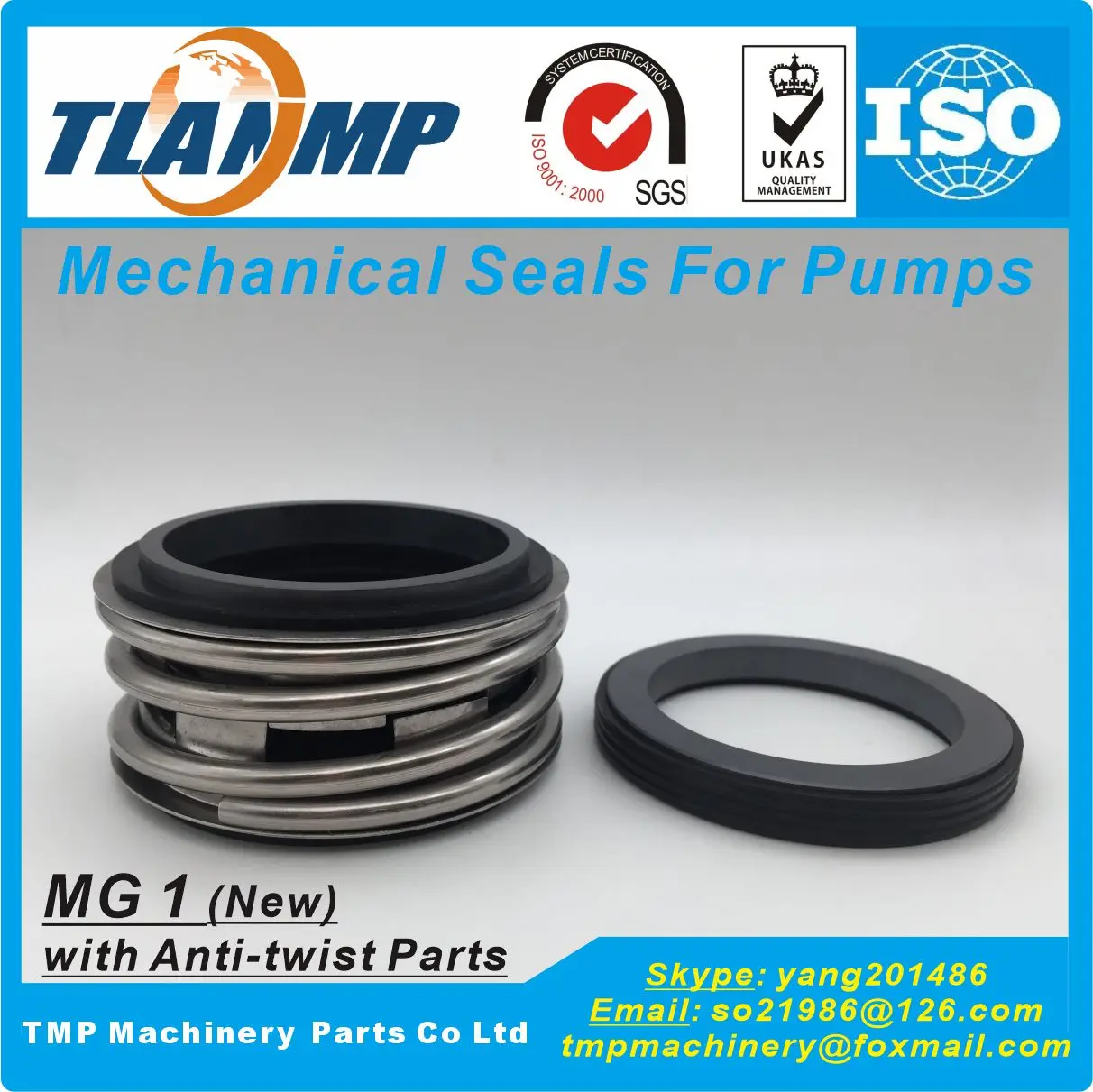 MG1/50/55/60/65/70/75/80/85/90/95/100-G60 (New Structure) MG1 Mechanical Seals with Anti-twist Metal parts