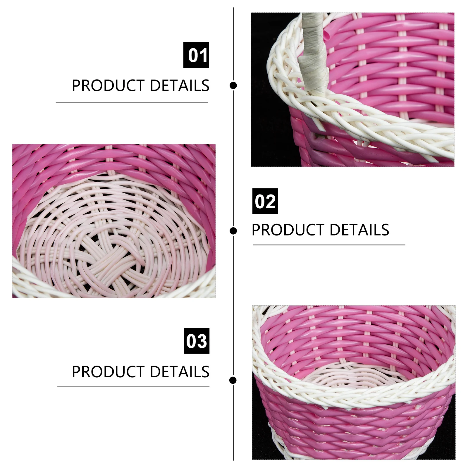 

3Pcs Imitation Rattan Woven Baskets Decorative Storage Organizer for Home Easter Eggs Easter Egg Baskets Imitation Woven Basket