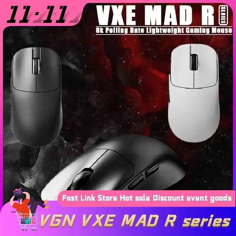 VGN VXE MAD R MAJOR Wireless Mouse Sensor 8k Polling Rate FPS PAW3950 Lightweight Gaming Mouse Customized Pc Gamer Accessories