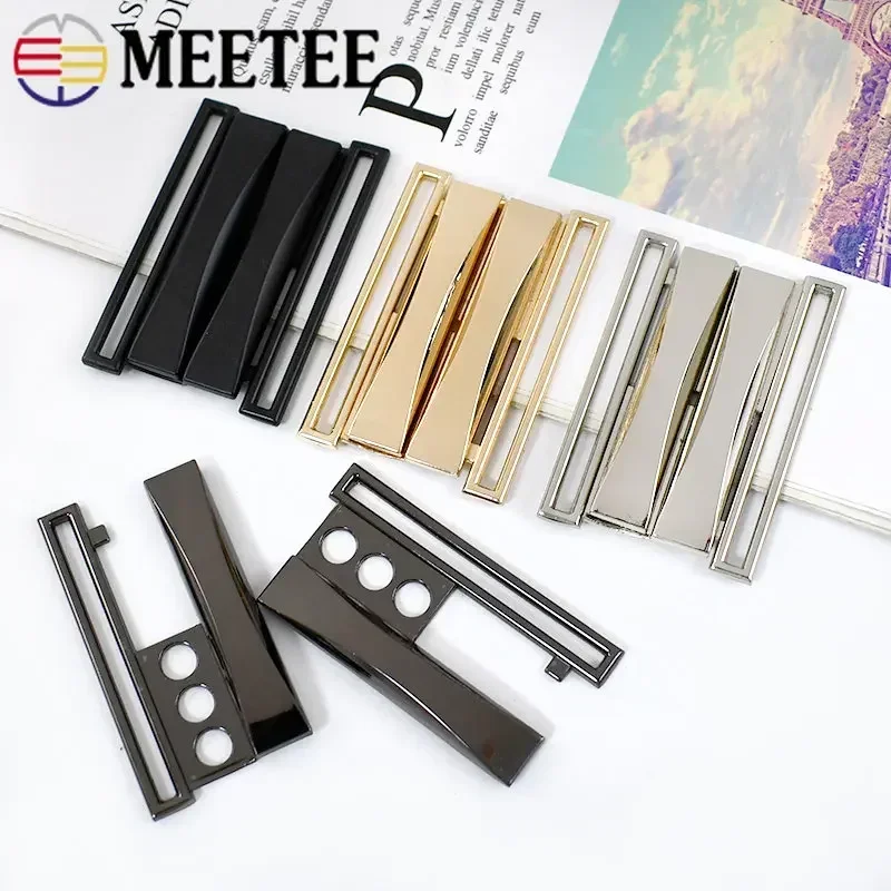 Meetee 1/2/3Pcs 30-70mm Metal Belt Buckle Women\'s Coat Down Jacket Decorative Clasp Windbreaker Dress Button Sewing Accessories