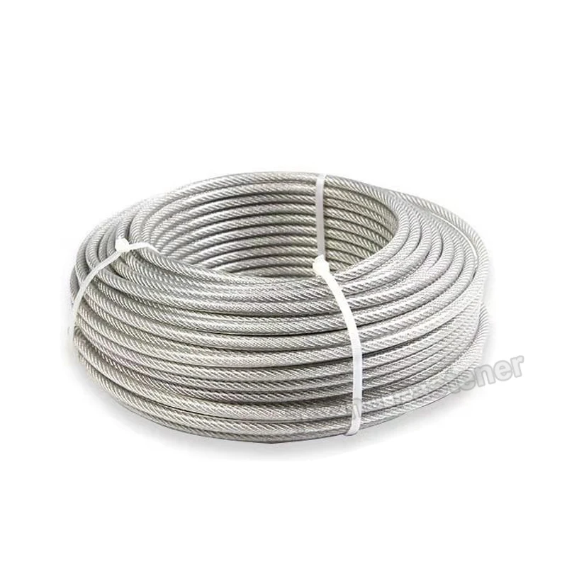 10Metre Steel Wire Rope Cable Clothesline PVC Coated Transparent 304 Stainless Steel Rope Line Soft Dia 0.6~3mm Rustproof Sturdy