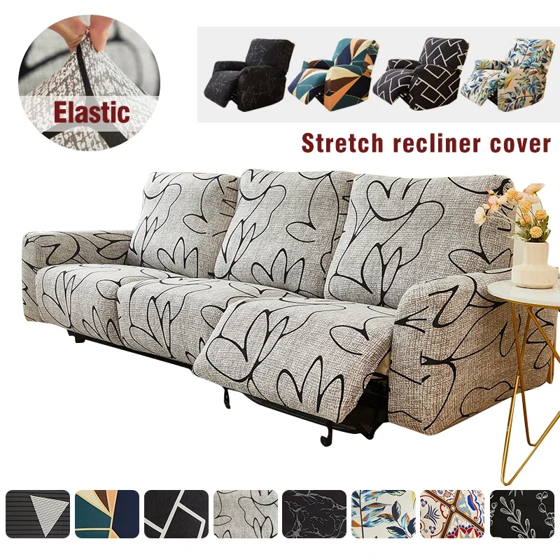 1/2/3 Seats Stretch Floral Recliner Cover Split Relax All-inclusive Chair Cover Lounger Couch Sofa Armchair Slipcovers