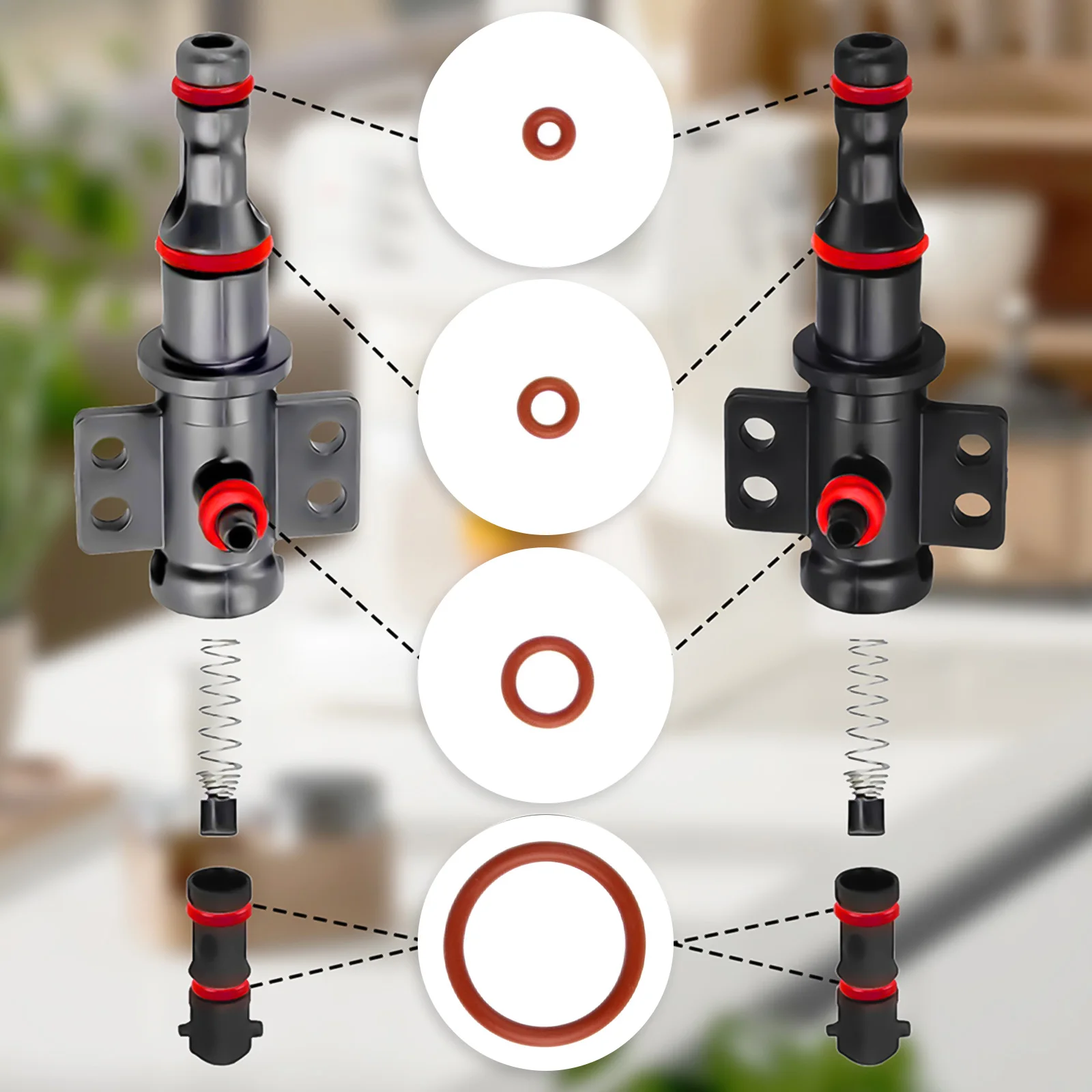 

For Coffee Brewing Balck red Coffee Machine Easy Install Silicone O-rings Adapter Gasket Kit Wide Compatibility