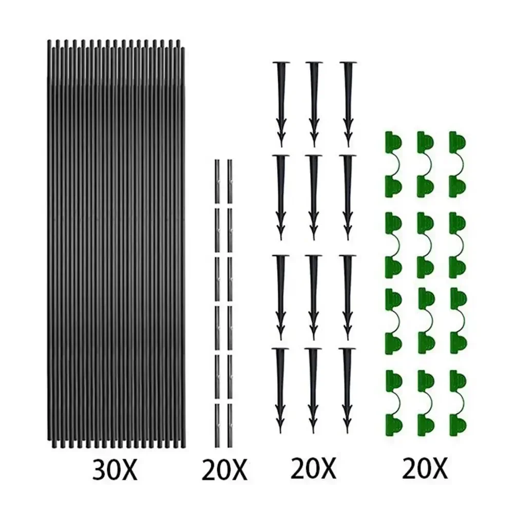 18/30pcs Gardening Folding Fiber Rod Set Reusable Vegetable Plant Grow Tunnel Support Greenhouse Arch Shed Brackets Plastic