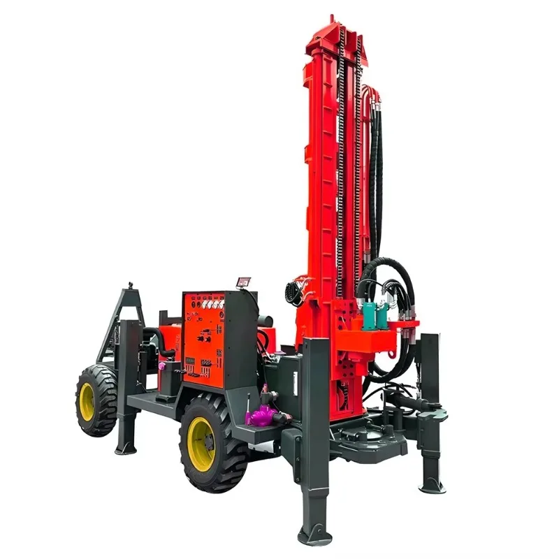 Water Well Drilling Rig 200m 300m Depth Water Well Drilling Rig Fully Automatic Wheels Hydraulic Well Drilling Rig Equipments