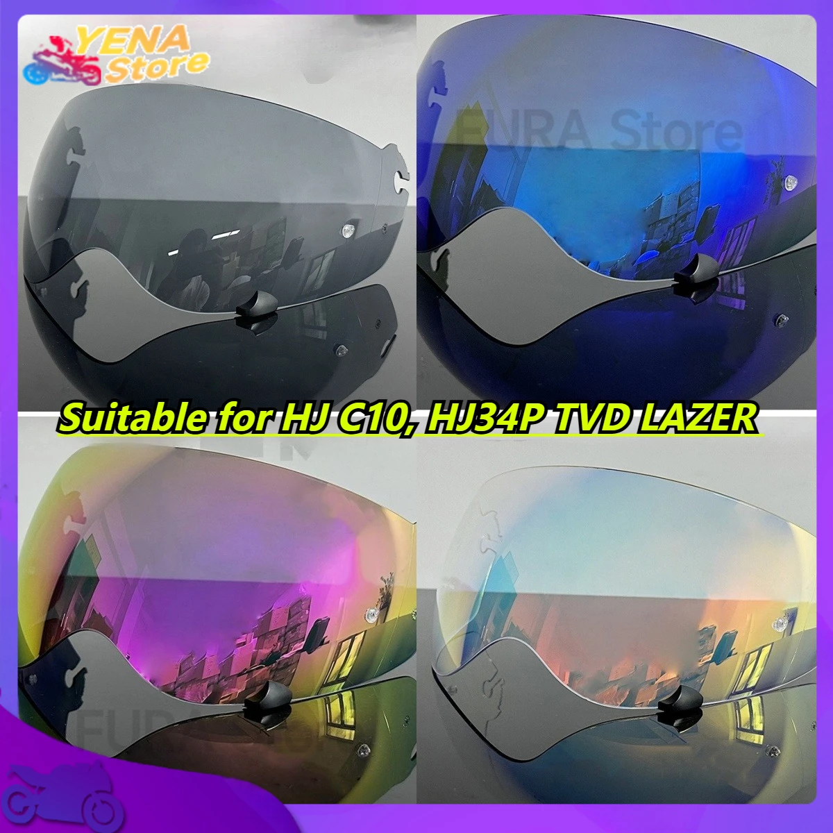 

Sunshade lens replacement for UV and scratch-resistant windshield motorcycle accessories suitable for HJ C10, HJ34P TVD LAZER