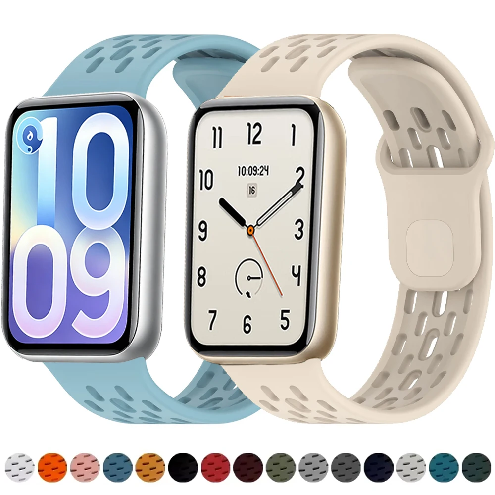 Atmungsaktives Silikonarmband für Xiaomi Mi Band 10 Pro/9 Pro/8 Pro Sportarmband Ersatz-Armband für Redmi Watch 6 5 4 Band