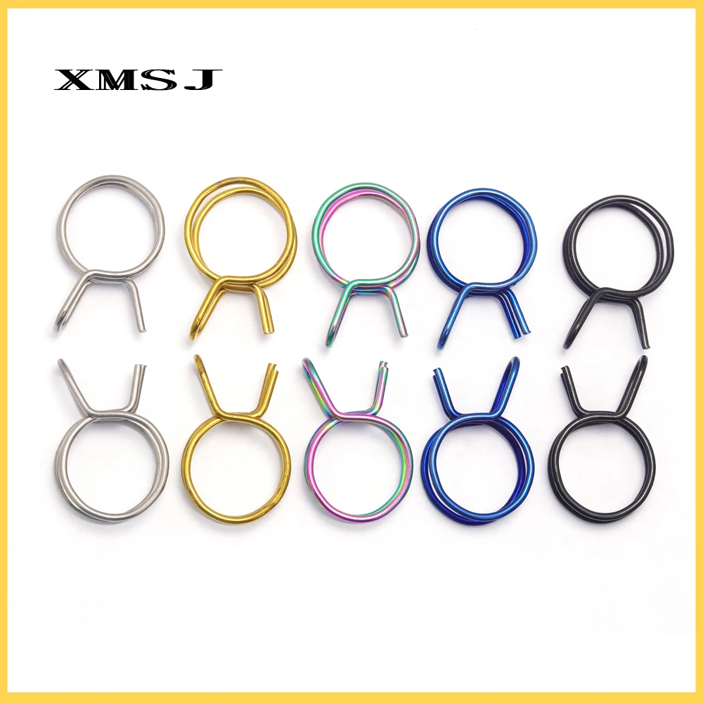 XMSJ Upper Pump Tubing Air Filter Waste Oil Pipe Fuel Line Spring Clips Clamps Sealing Hose Motorcycle Clips Clamp 4pcs