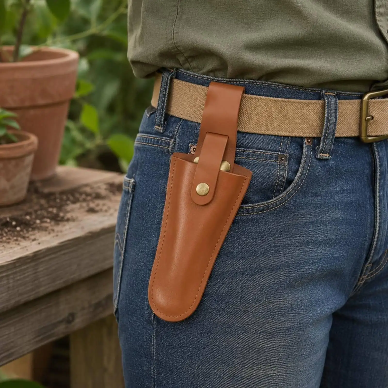 Pruning Shears Pouch Leather Tool Sheath Secure Holder Gardening Accessory for Greenhouse and Yard