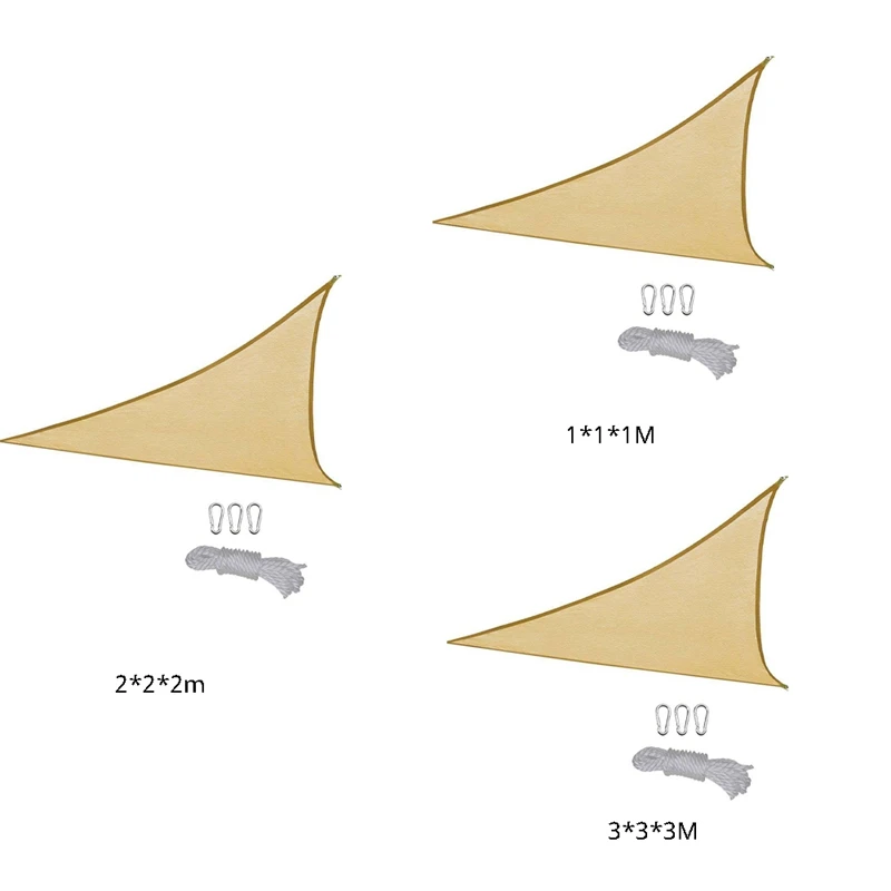 

2X2x2 Meter Outdoor Window Shade Sail Breathable Triangular Extra Large Shade Sail Durable