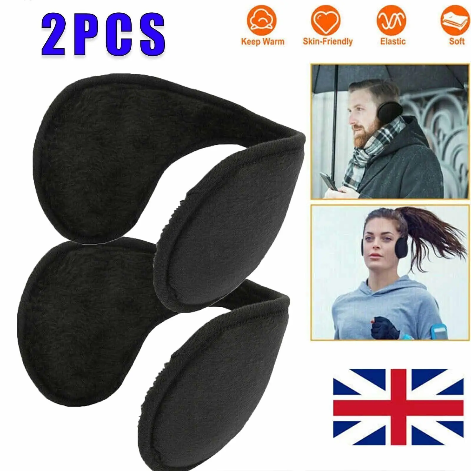 2PCS Winter Ear Muffs Warmer Ladies Womens Earflaps Mens Warm Earmuffs Outdoor