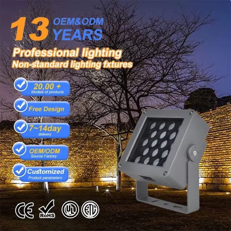 9W 18W COB LED Flood Light with IP65 Waterproof Remote Control 50000 Hours Lifespan for Outdoor Landscape Lighting