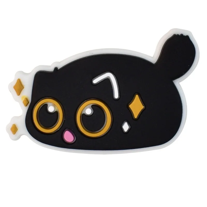 16Pcs Cute Black Cat Series Shoe Charms For Slides Sandals, PVC Shoe Decorations Accessories For Christmas Birthday Gift Party image 3