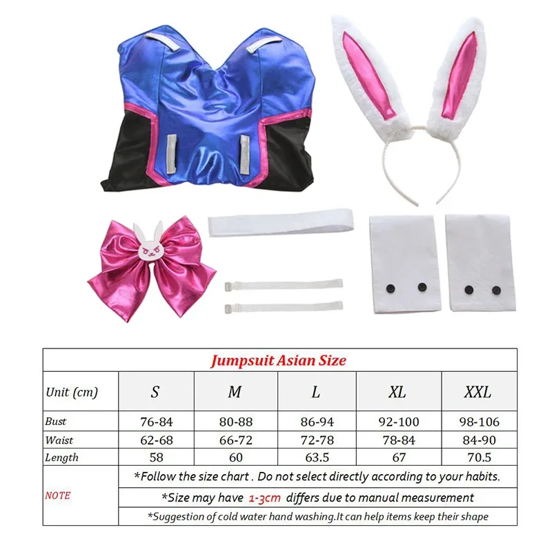 Gioco Dva Costumi Cosplay Tuta Parrucca Cuffia Pistola Donna PU Pelle Bunny Girl Tuta Zentai Suit Halloween Puntelli Cosplay