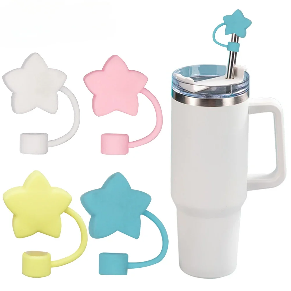 1PC Silicone Star Straw Covers Reusable Star Straw Toppers Drinking Caps Straws Stopper for Stanley 30/40oz Tumbler Accessories