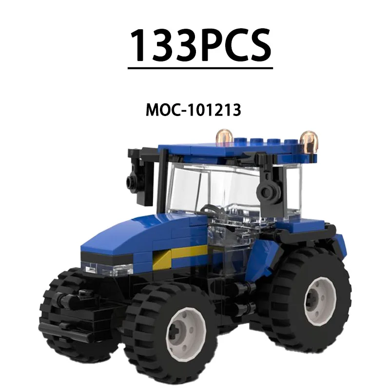 

Модель фермерского трактора из строительных блоков MOC-101213, 131 деталь, развивающая игрушка для детей на день рождения, Рождество и Новый год, подарок.