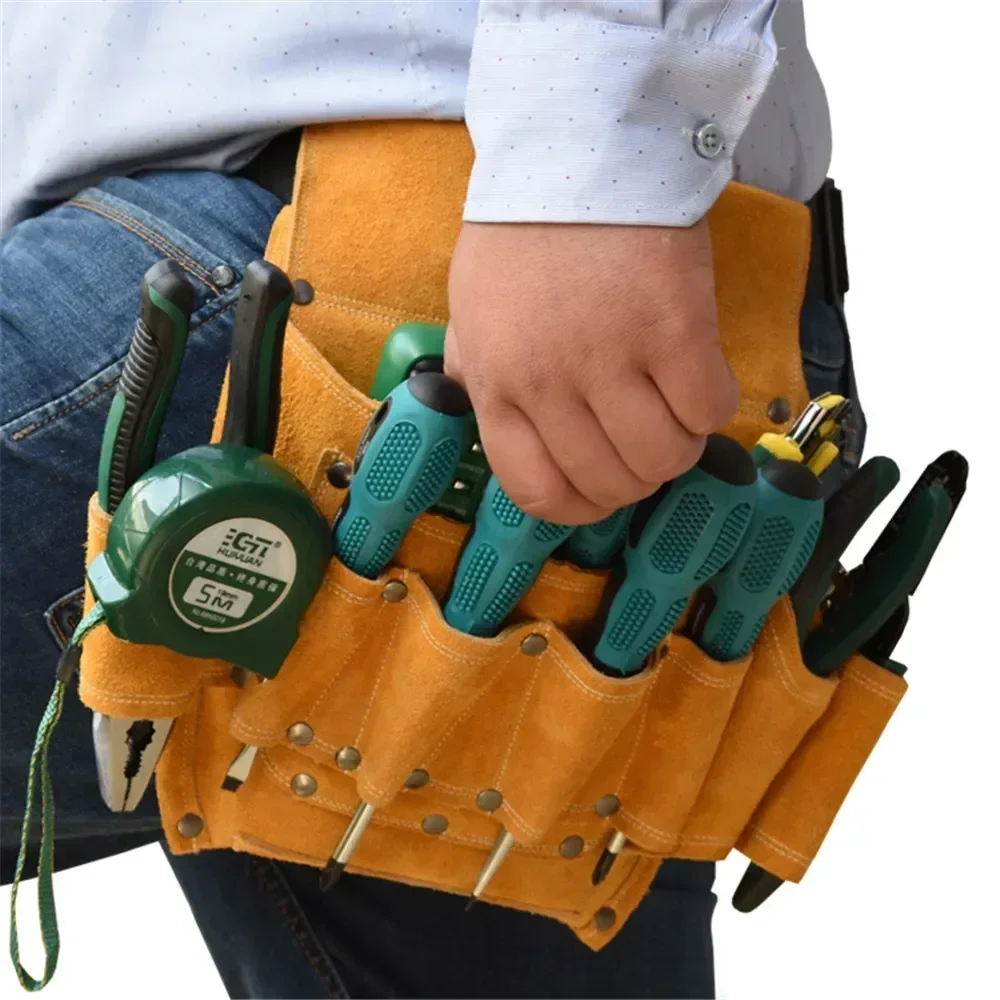 

2024 New Pure Tools Belt Bag Work Tool Bag for Electrician Tools Carpenters Tool Pouch Tool Organizer Leather