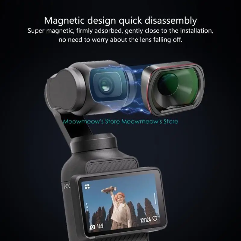 W91A Camera Lens Filter for Pocket 3 Camera Quickly Attach/Detach Aluminum Frame