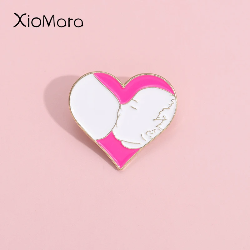 Love And Gratitude Enamel Pins Mother And Baby Breast Feeding Brooches Lapel Badges Jewelry Mother's Day Gift For Mom