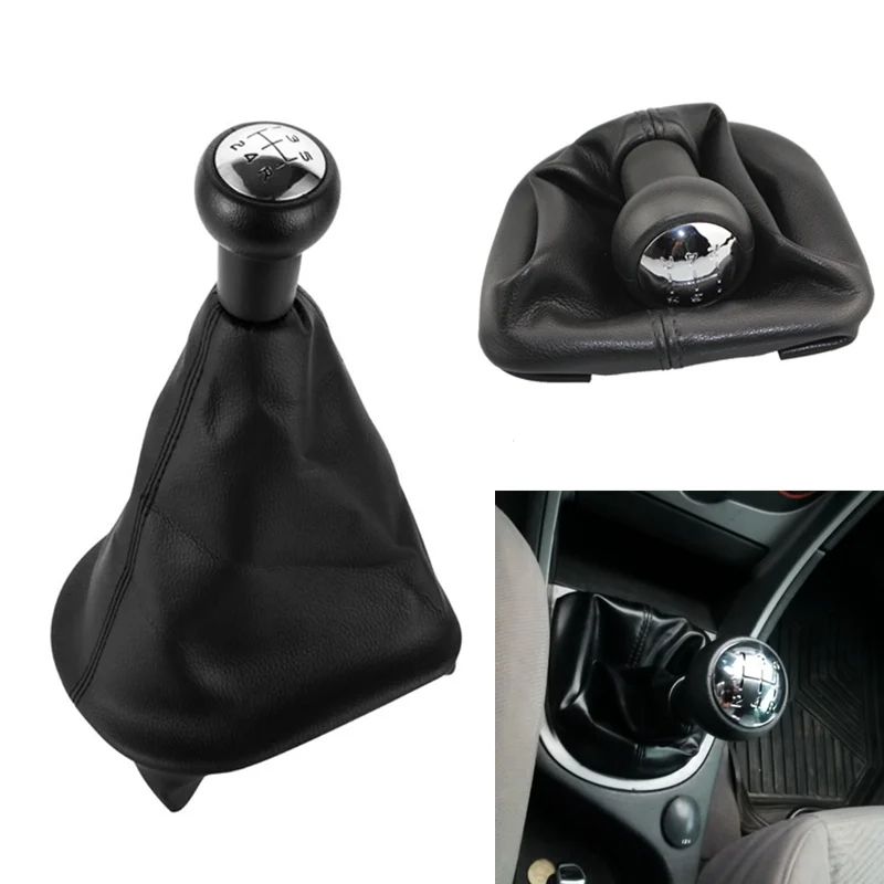 5 Speed Gear Shift Knob Shifter Boot for Peugeot 307 207 Citroen C3 C4 C5 with Gaiter Boot Cover Professional Car Accessories