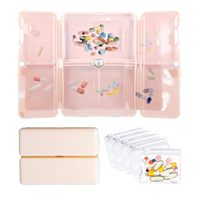 Magnetic Travel Pill Organizer 7 Compartment Weekly Moisture Proof Small Pill Box Small Pill Box for Bag Pocket to Hold Vitamins