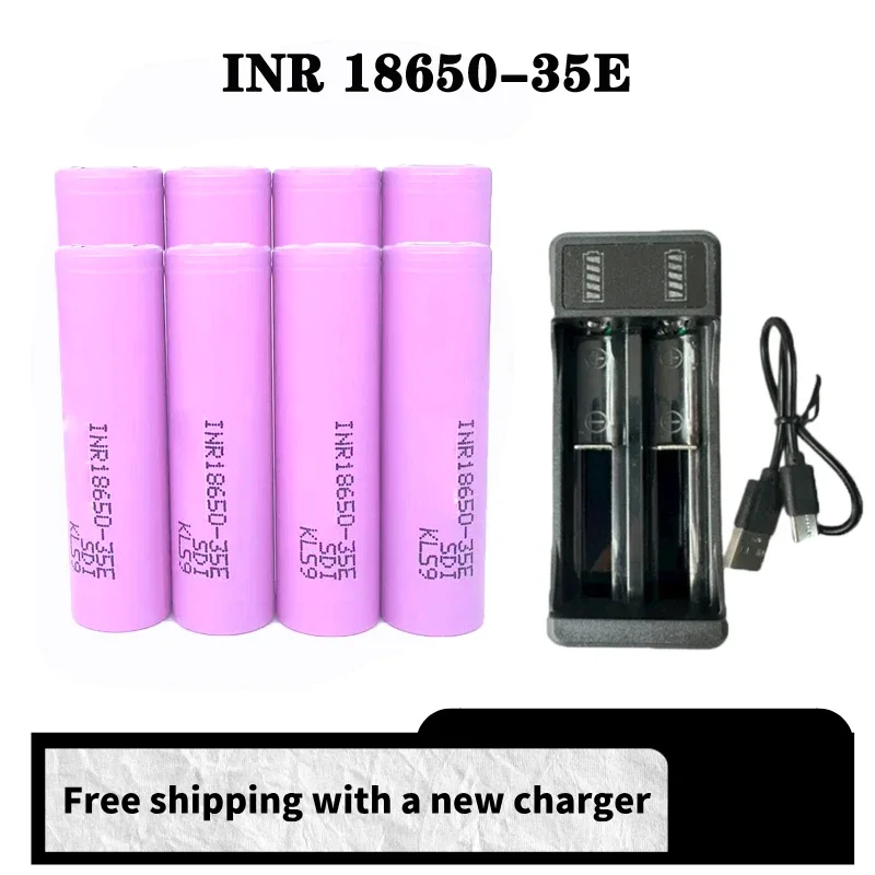 

100% Original for 18650 Batterie 35E 3500mAh 25A Discharge INR18650 35E 3500mAh Li-ion 3.7v Rechargable batteries-35E