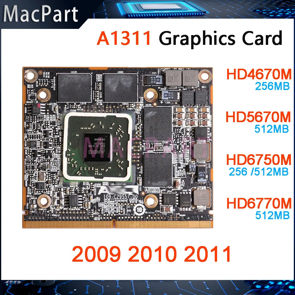 Original HD4670M HD5670M HD6750M HD6770M 256MB 512MB Video Card For Apple iMac 21.5