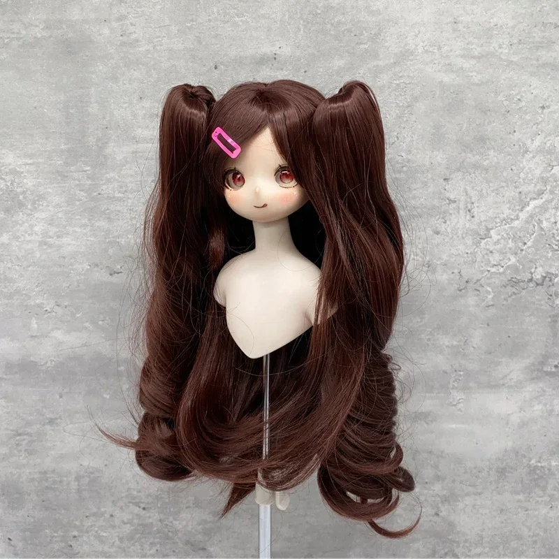 1/3 1/4 1/6 BJD Pop Pruik Dubbele Paardenstaart Steil Haar Leuke BJD Pruik Pop Haar Meisjes DIY Make Up Pop Accessoires