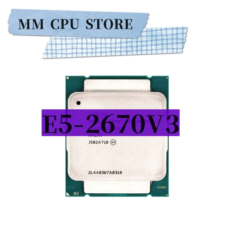 Xeon e5 2670 2.3ghz 12 ליבה 120w lga 2011-3 מעבד sr1xs 26v3 מעבד