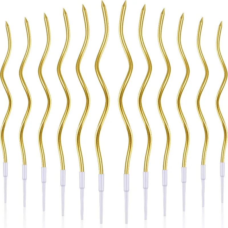 Birthday Candles Spiral Cake Candles Long Thin Cake Candles for Wedding Party and Cake Decoration 48pcs
