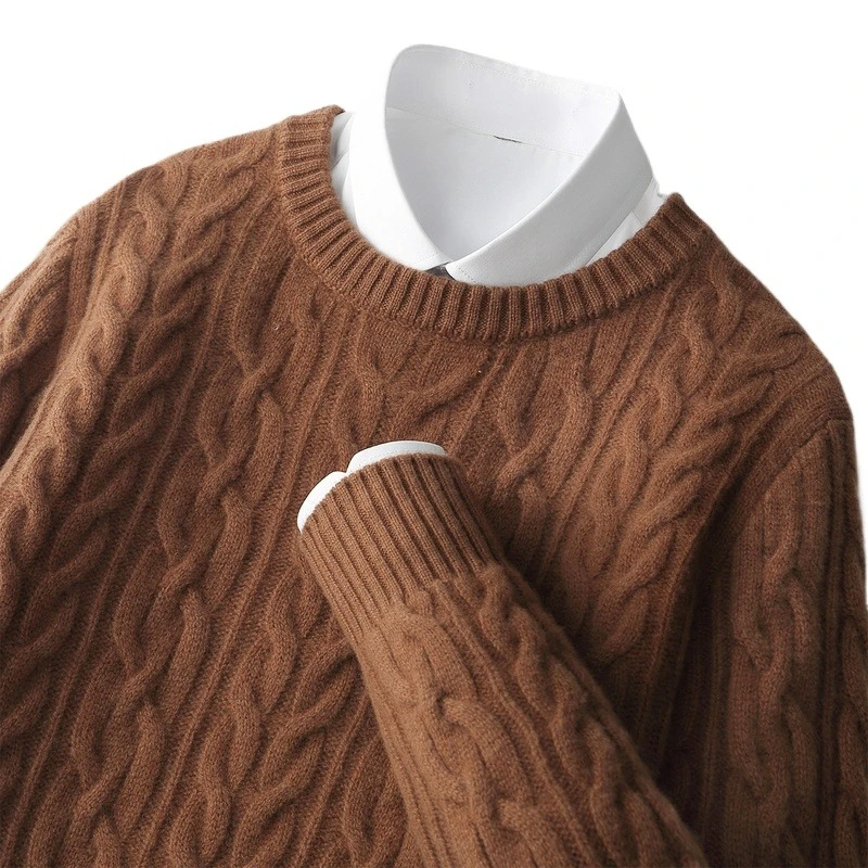 High Quality Men Warm Sweater Wool Gray Sweater Autumn Winter