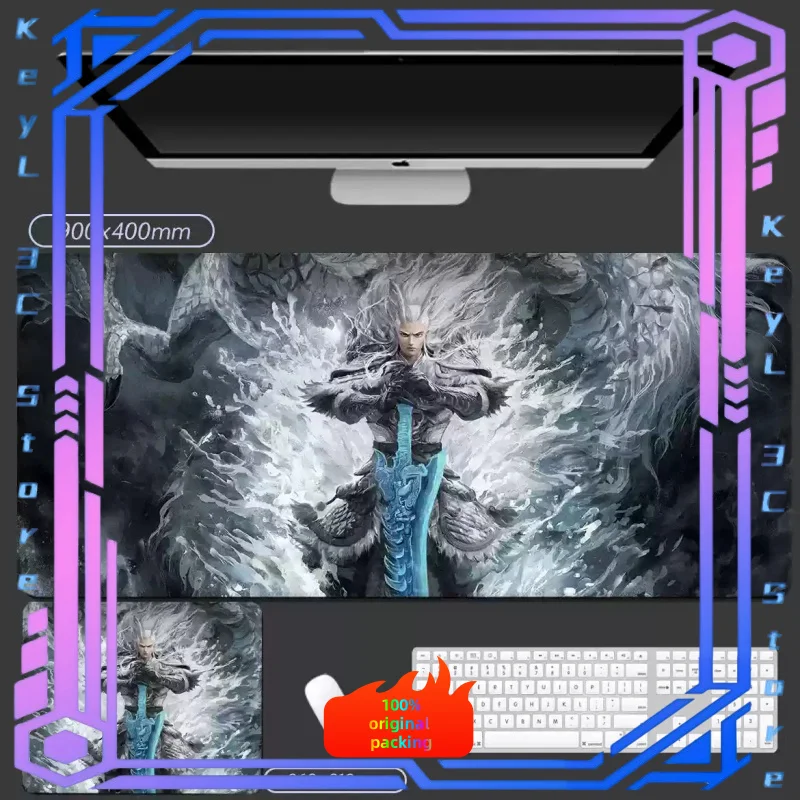 Негабаритный минималистичный коврик для мыши Lockrand Nezha Aoguang Aobing, настольный коврик, офисный компьютерный стол, коврик для клавиатуры, геймерский шкаф