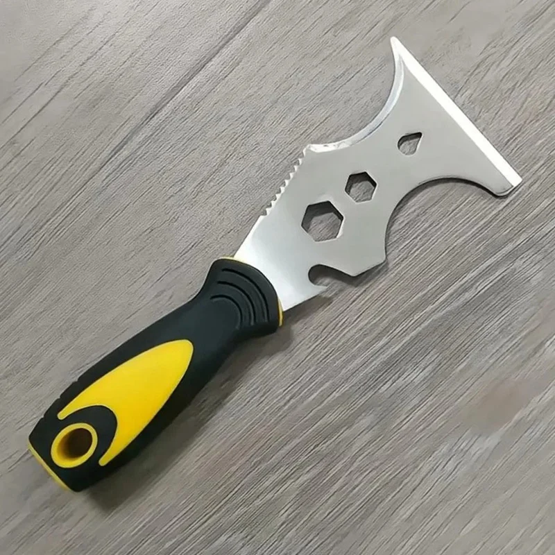 ABSJ-2PCS Verfschraper Set Roestvrijstalen Cement Schop Met Hamerkop Handvat Voor Houten Behang Grout Multi-Tool